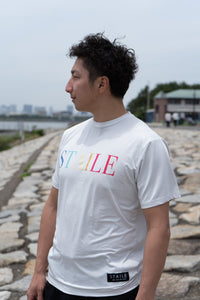 colorful logo T shirts "white"<BR>ドライTシャツ"ホワイト”